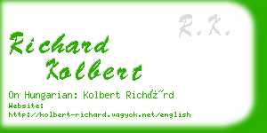 richard kolbert business card